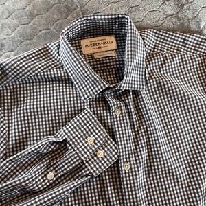 MIZZEN+MAIN Leeward Collection Mens XLarge Standard Fit Gingham Dress Shirt
